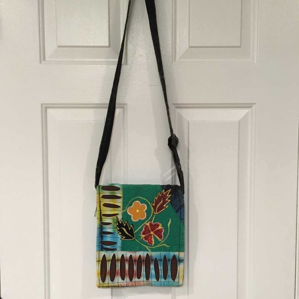 Crossbody Bag Colorful Boho Adjustable Strap  Karma Circle Fun Hippie Festival